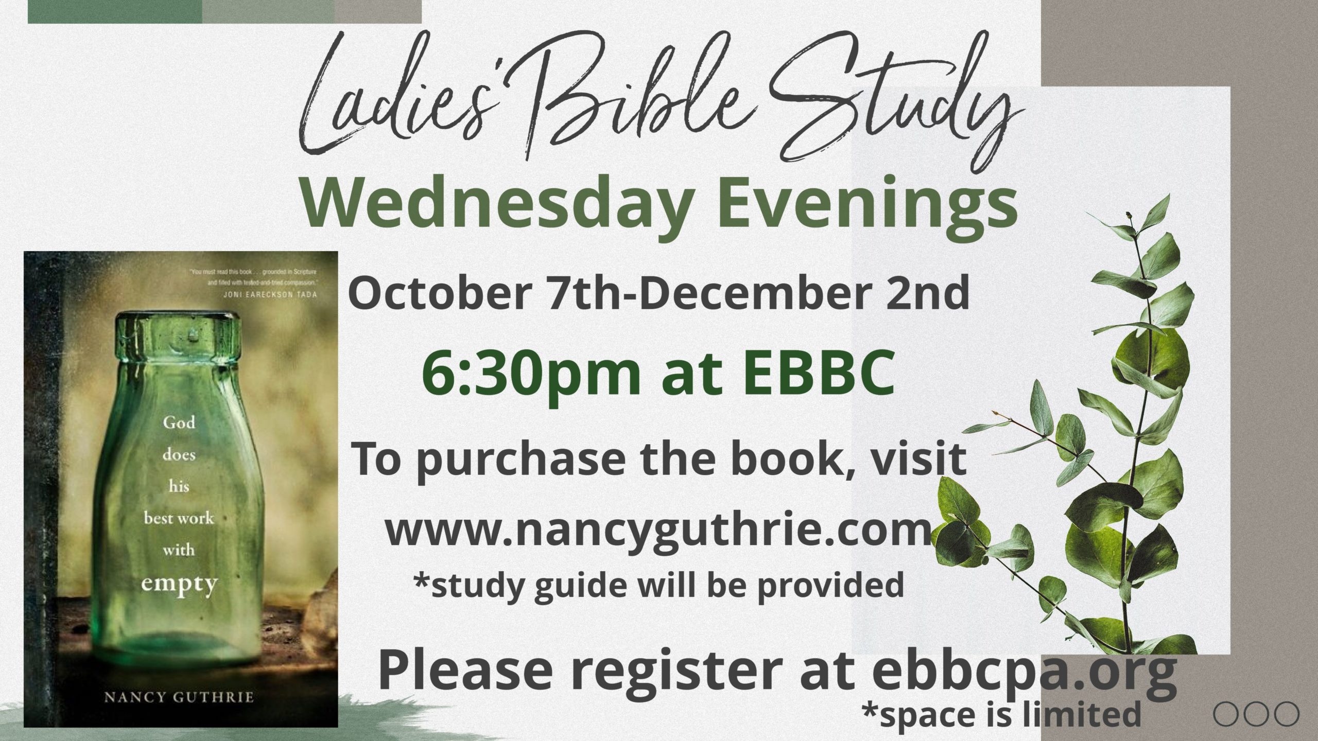 Ladies Bible Study 10.2020